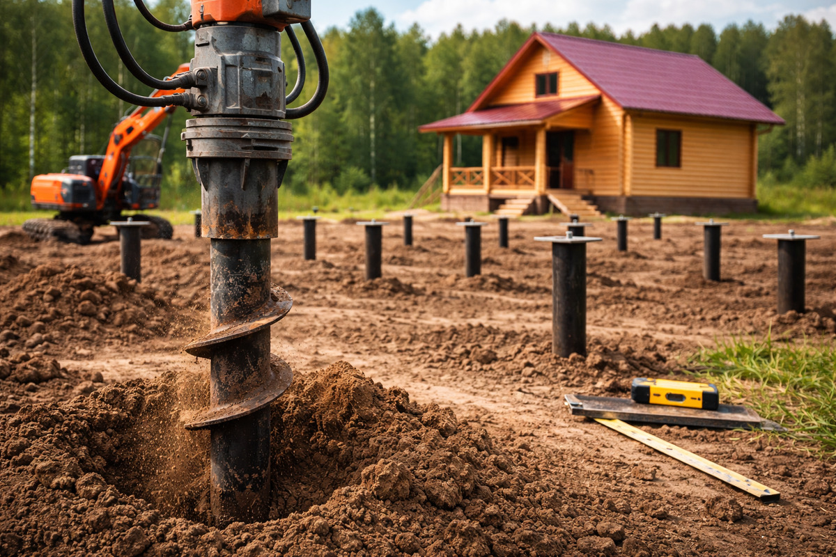Фундамент на винтовых сваях под дом: особенности, расчёт и примеры
