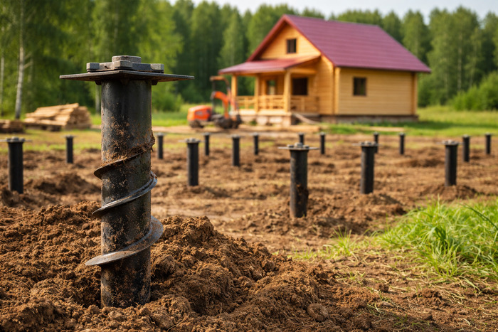 Фундамент на винтовых сваях под дом: особенности, расчёт и примеры